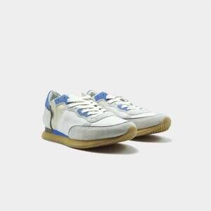NEW PHILIPPE MODEL men's tropez mondial vintage 70 sneakers in white blue